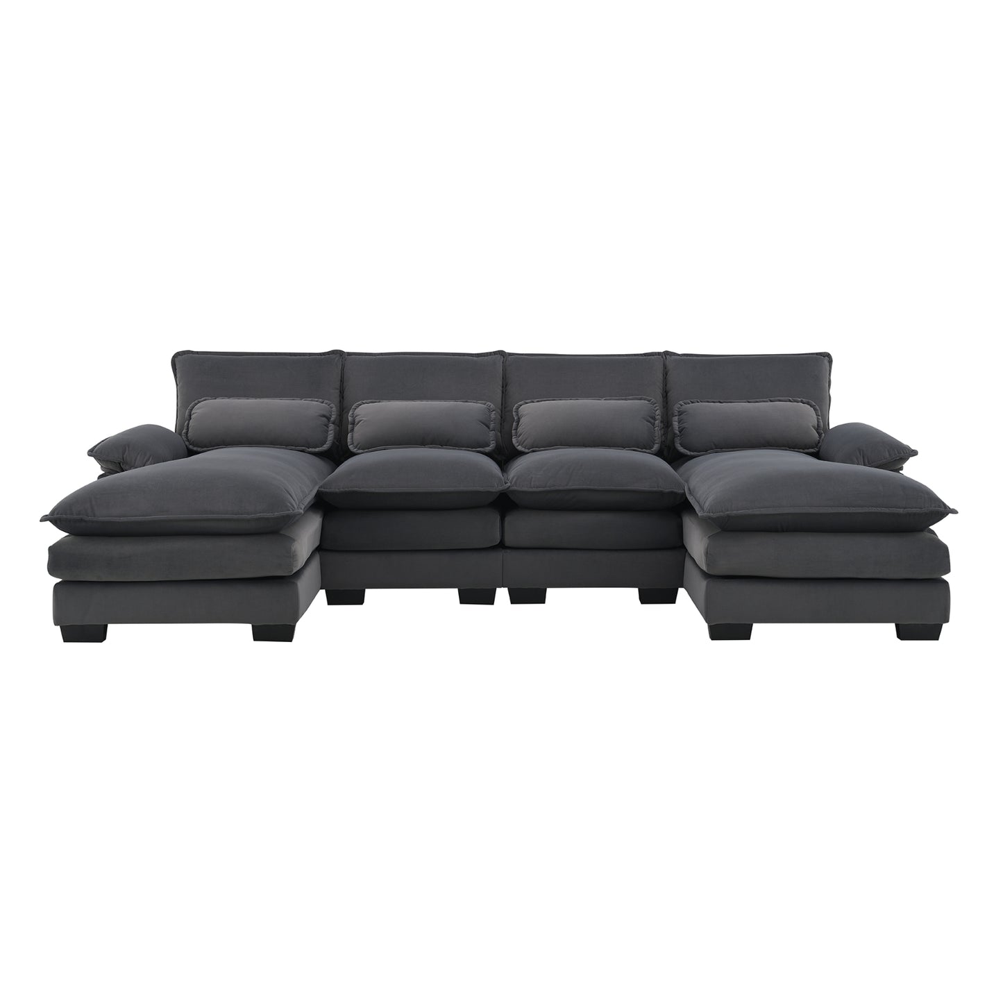New Modern U-shaped Sectional Sofa, 6-Seat With Waist Pillows 109.8 55.9