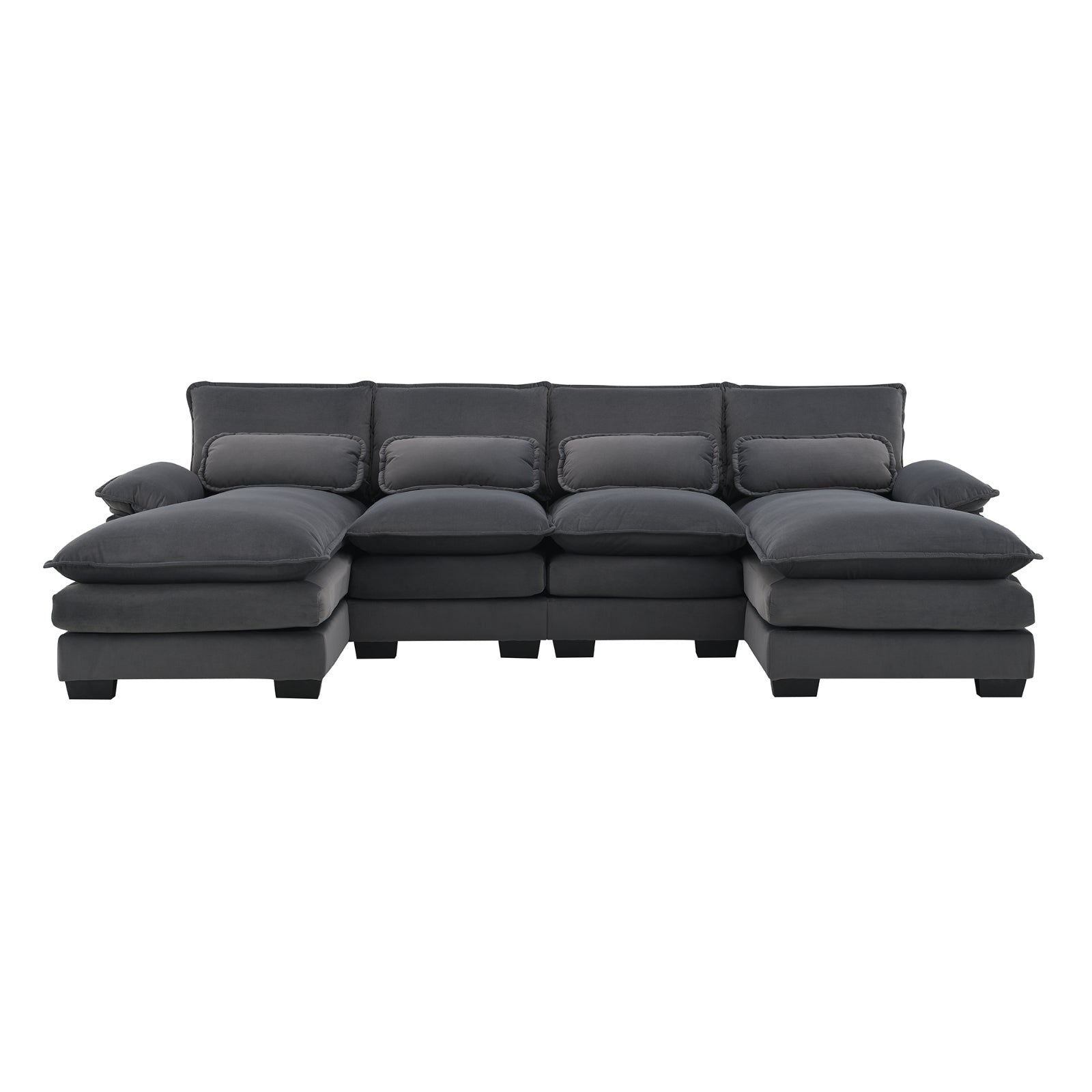 Gray Velvet Sectional Sofa
