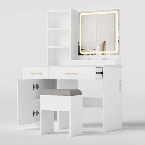White Vanity Desk Set