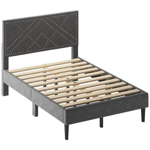 Gray Linen Storage Bed