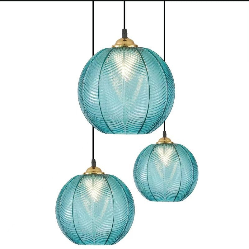 Leaf Pattern Glass Chandelier