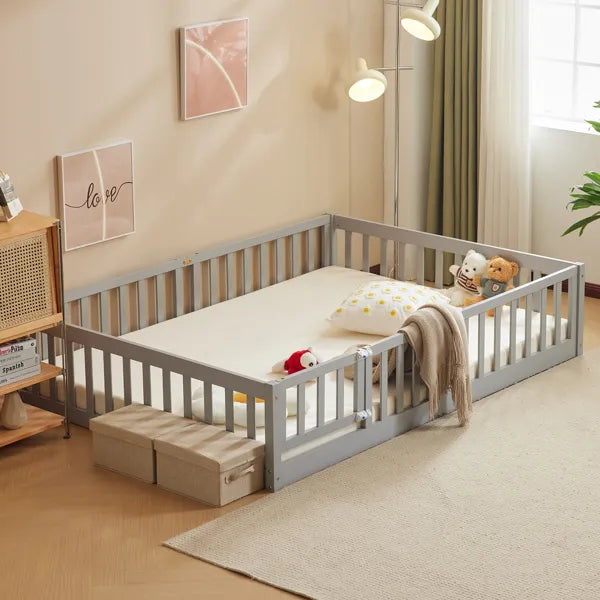 Gray Pine Playpen Bed