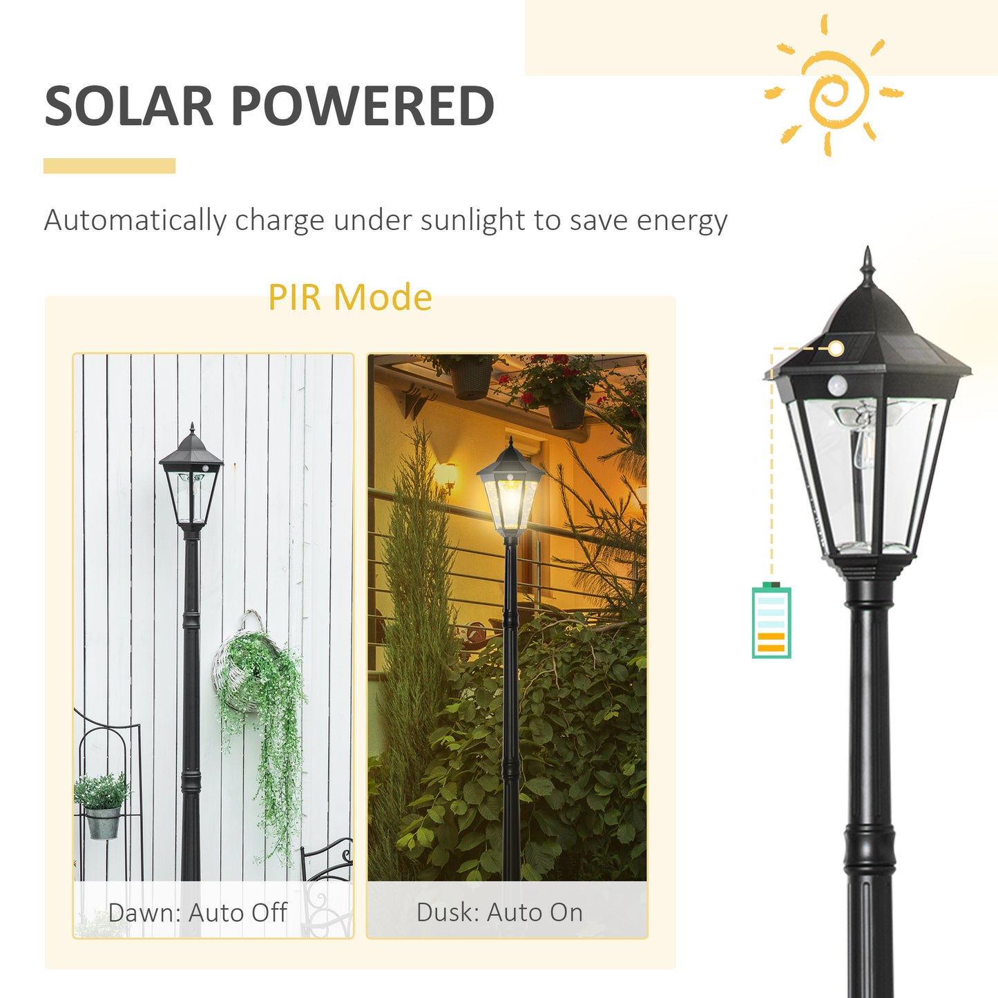 92.5" Outdoor Lamp Post Light