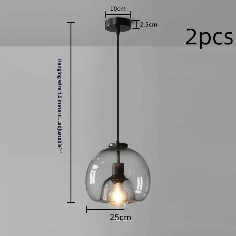 Dining Room Chandelier Modern Minimalist Creative Bedroom Bedside Glass Chandelier