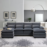 Gray Velvet Sectional Sofa