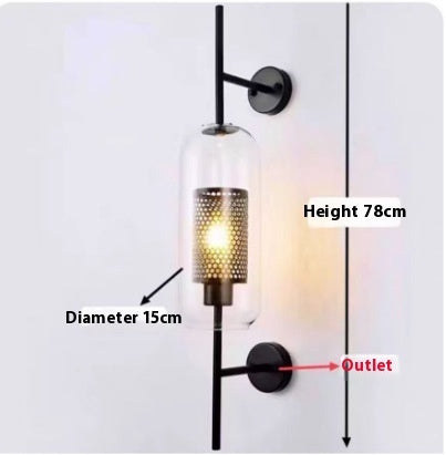 Living Room Wall Lamp Retro Creative Corridor Aisle Glass Ball Wall Lamp