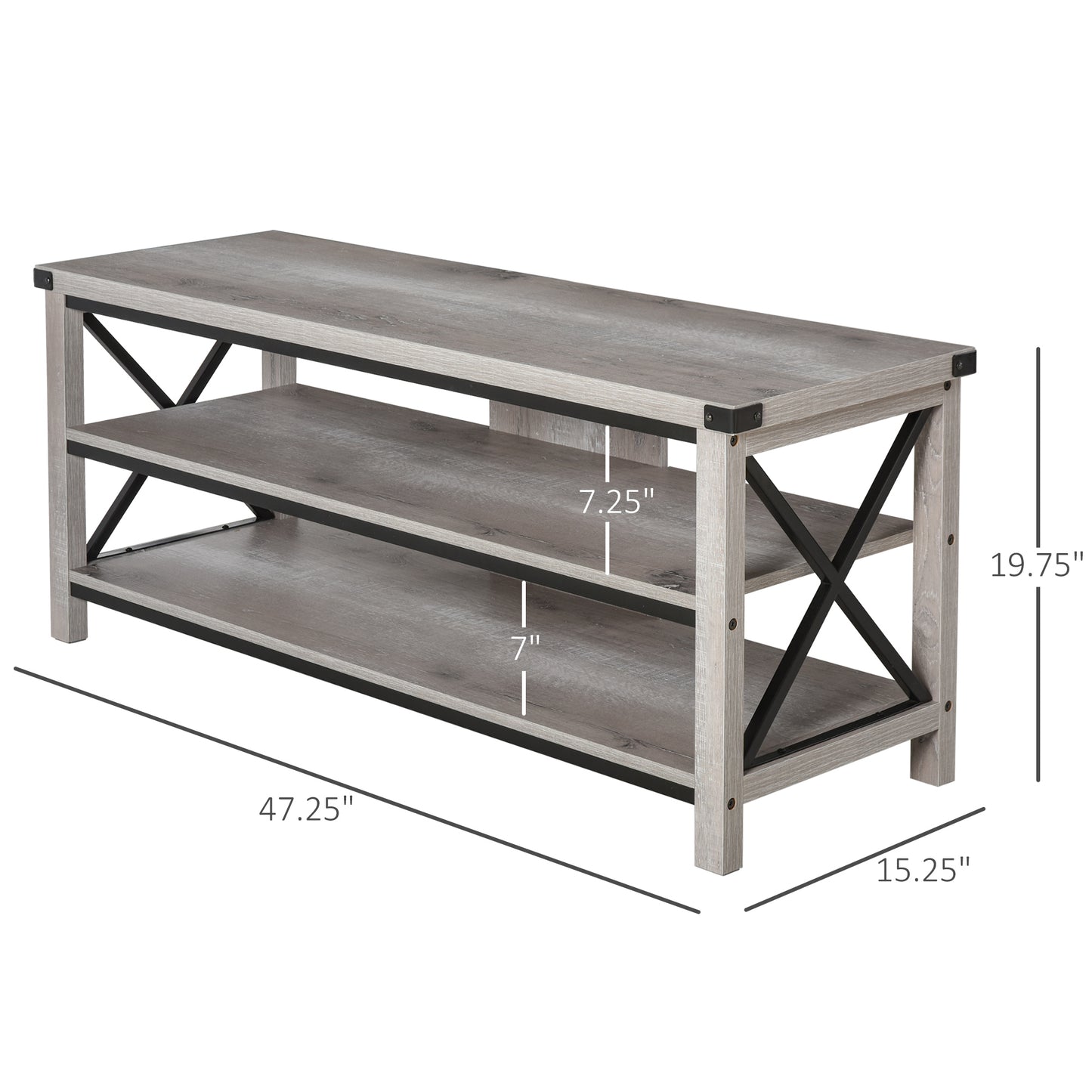 Ample Storage TV Stand with 2 Cable Management Hole