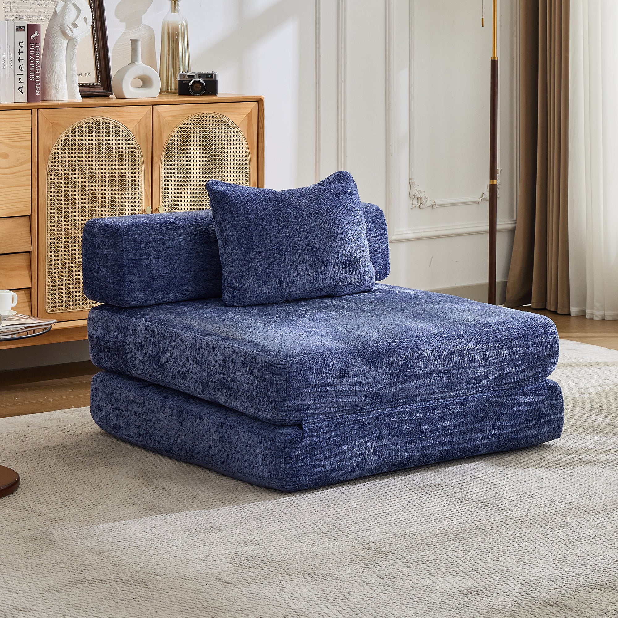 Dark Blue Chenille Sofa