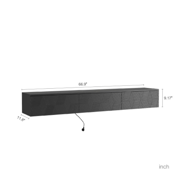 Black Gloss LED TV Stand