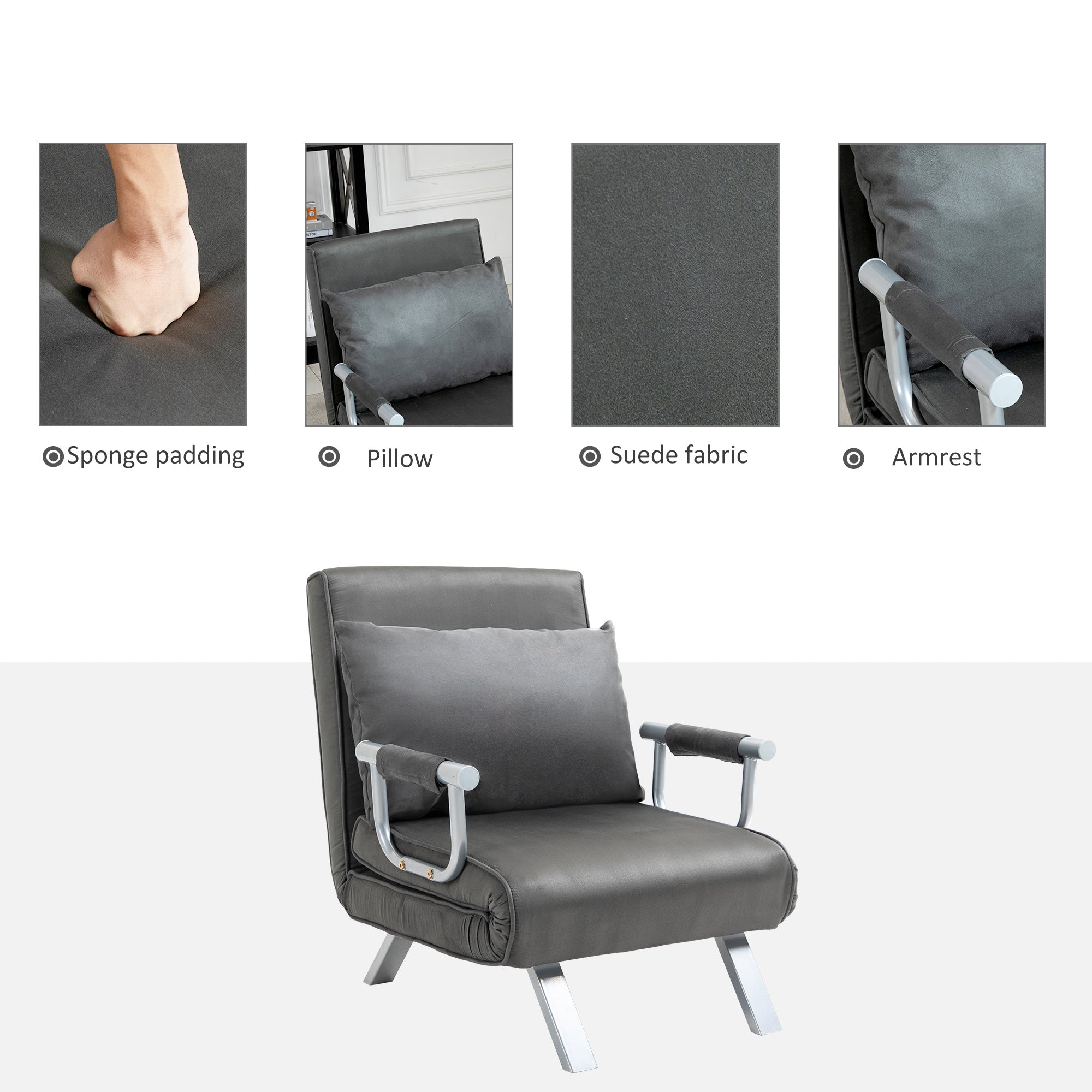 Dark Grey Sleeper Chair