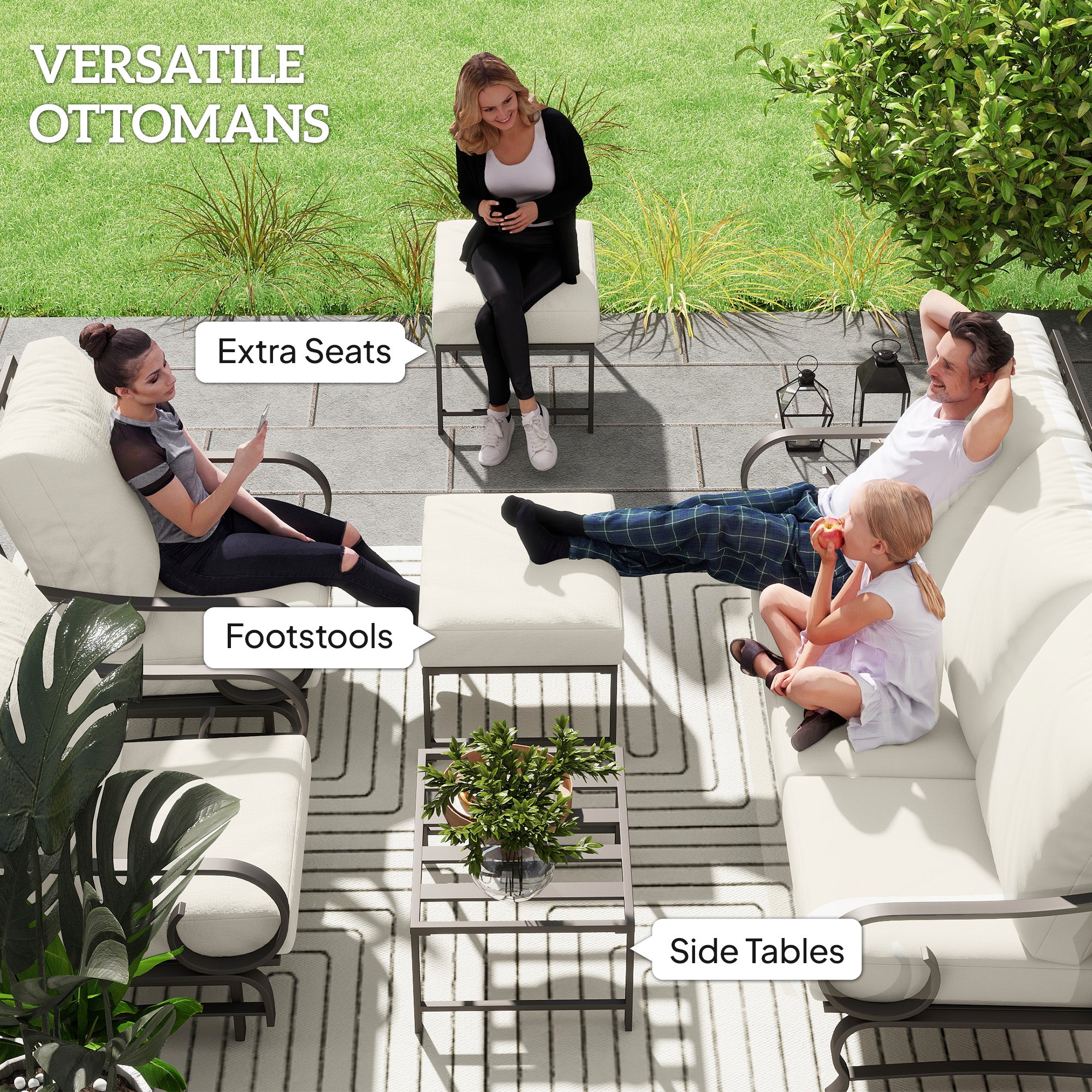 Beige Rocking Patio Set