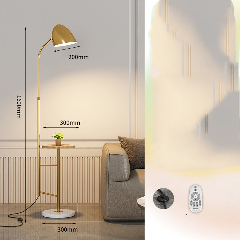 Black Marble Floor Lamp With Wireless Charging