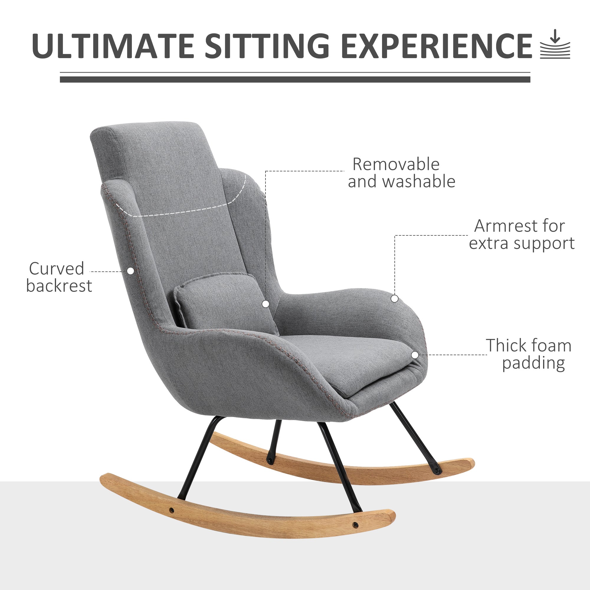Linen Rocking Armchair