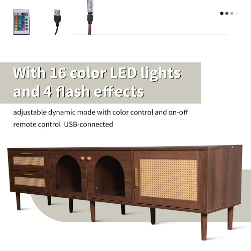 Rattan LED TV Console