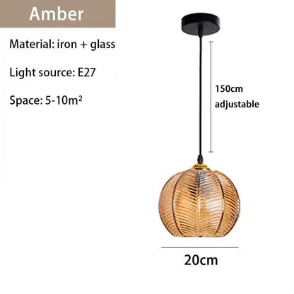 Creative Bedroom Light Leaf Pattern Glass Chandelier