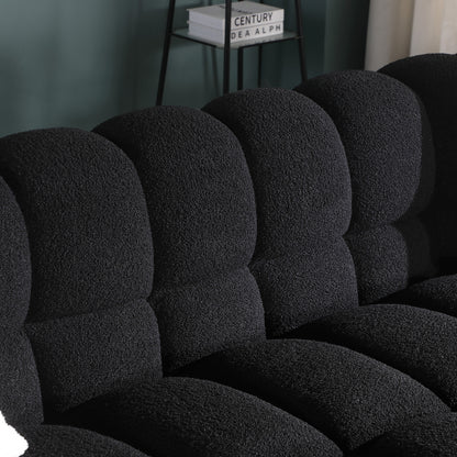 62.2length ,35.83inch Deepth ,human Body Structure For USA People, Marshmallow Sofa,boucle Sofa ,BLACK Color, 2 Seater
