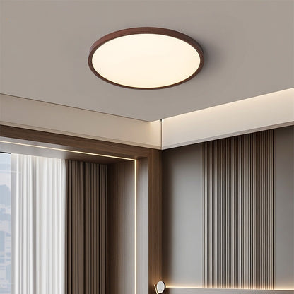 Ultra-thin Bedroom New Chinese Retro Solid Wood Living Room Simple Full Spectrum Eye Protection Ceiling Lamp