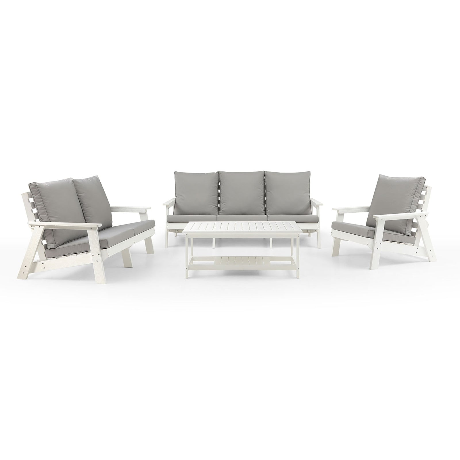 White Wood Grain Sofa