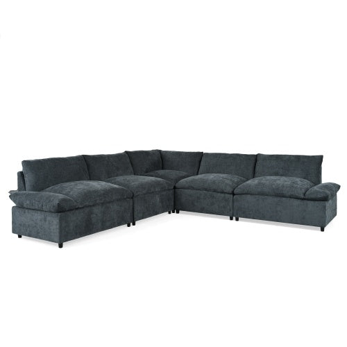 Gray Sectional Sofa Hidden Storage Dark Gray