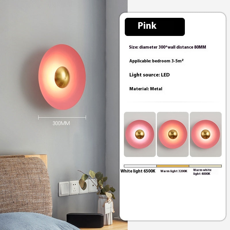 Bedroom Bedside Background Wall Round Led Wall Lamp