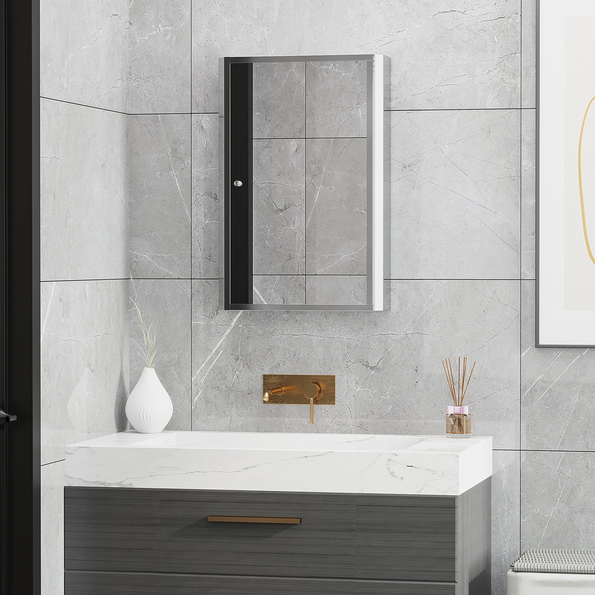 Modern Mirrored Bathroom Cabinet