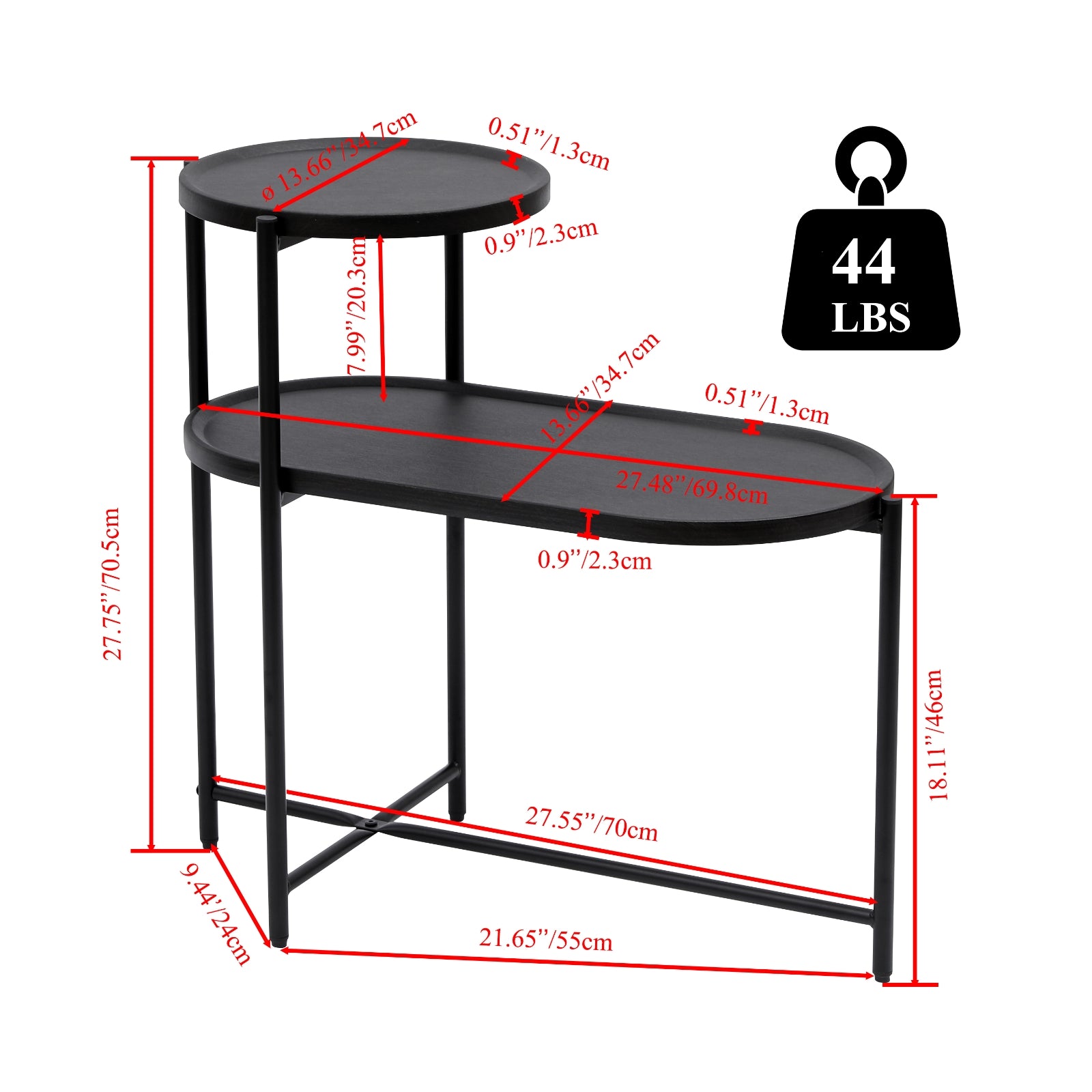 Metal Oval End Table