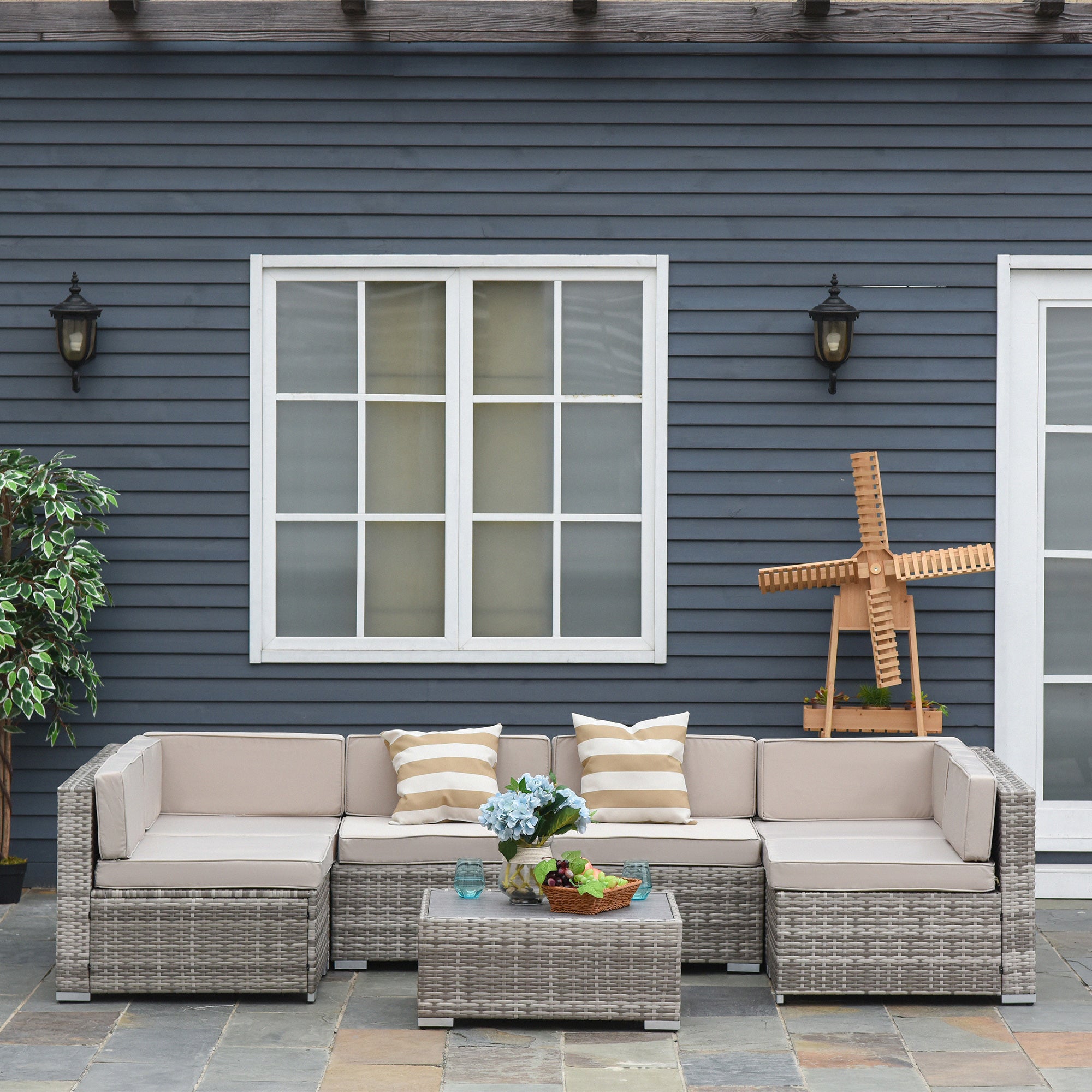 Gray Woven Patio Set