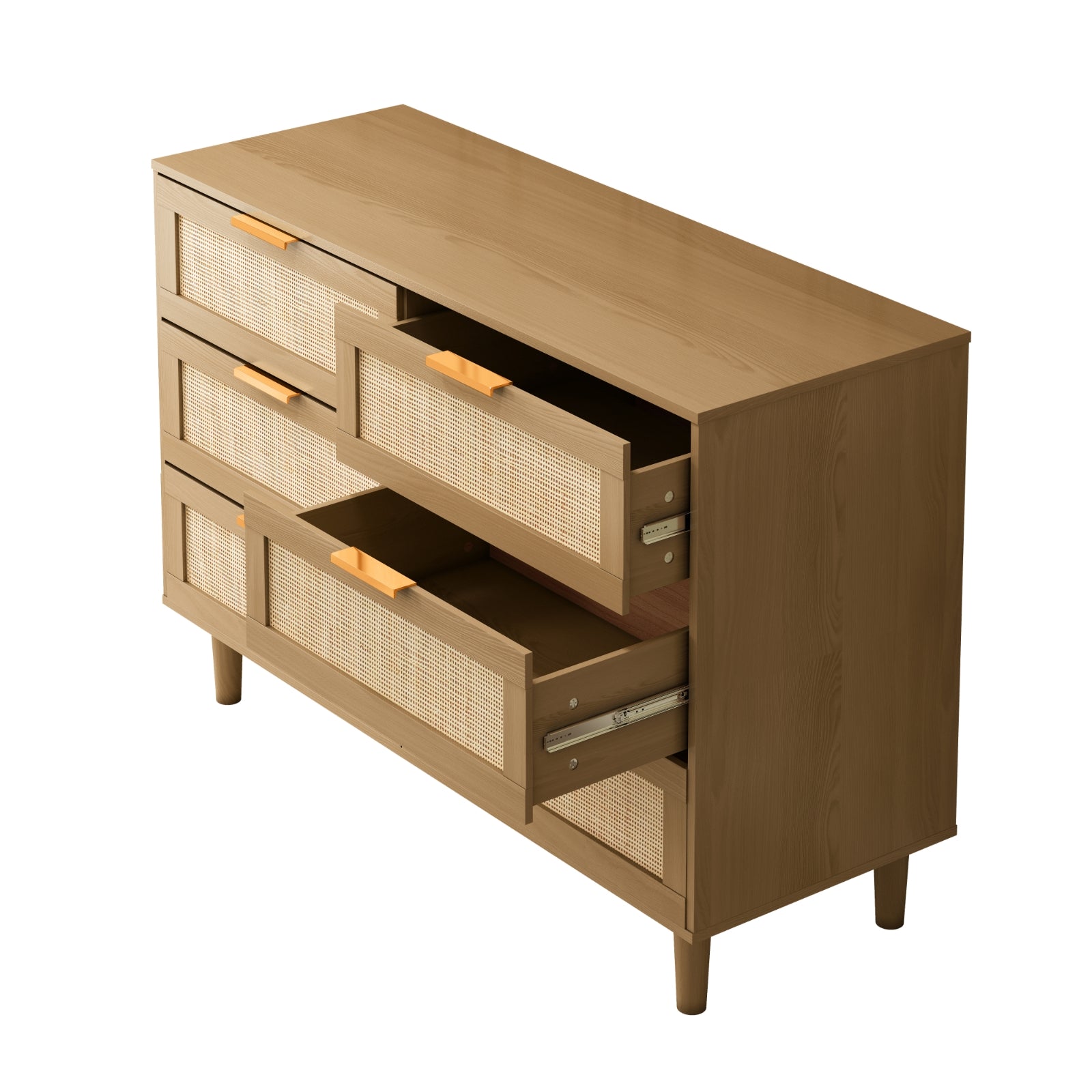 Rattan Six-Drawer Dresser