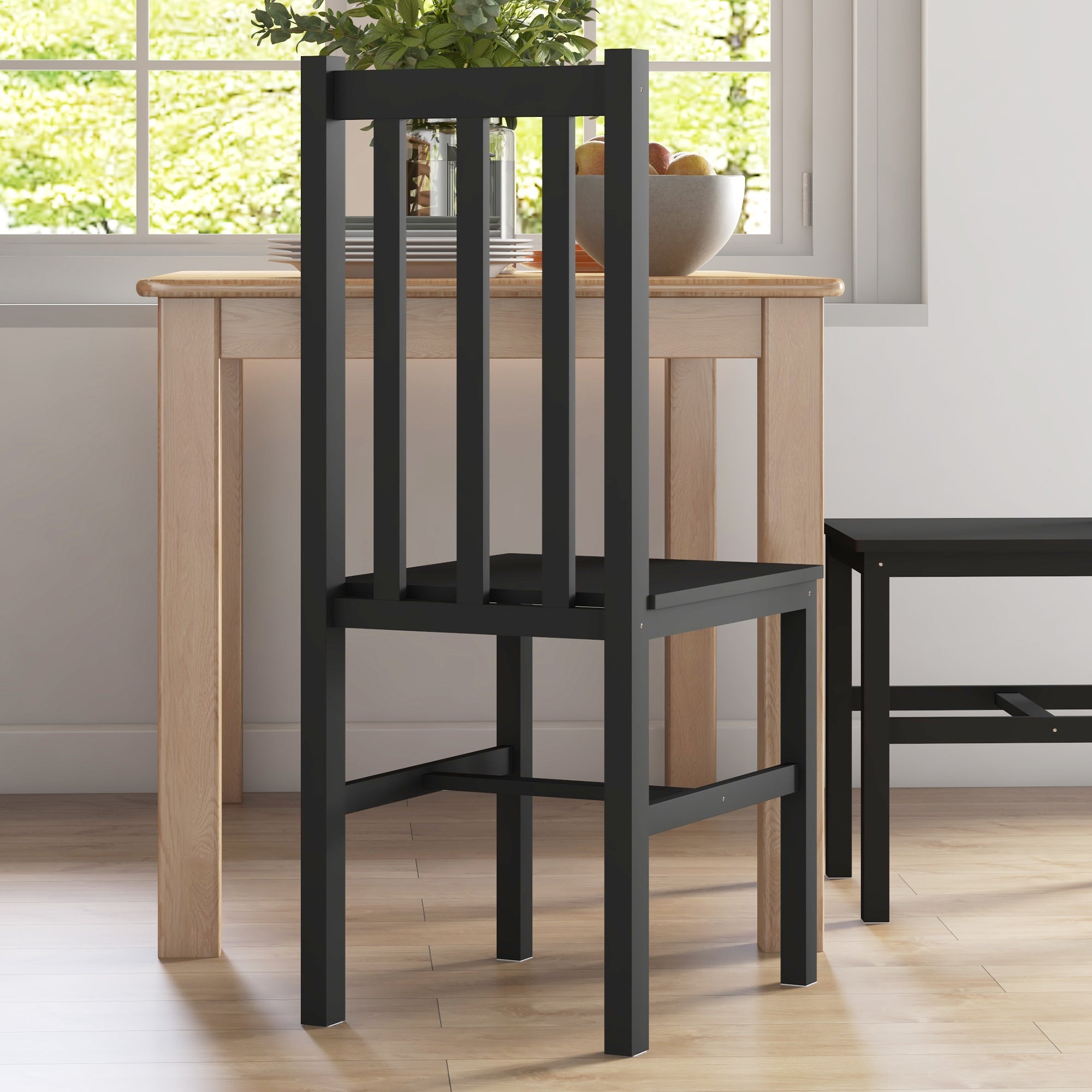 Wood Slatted Dining Chairs