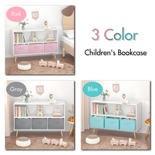 Blue Fabric Kids Bookshelf