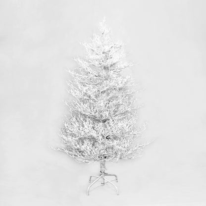 4FT Pre-lit Aspen Fir Artificial Christmas Tree, Hinged Xmas Tree 280 Snow Flocked Branch Tips, 230 Warm White LED Lights, Holiday Coral Christmas Tree For Home Party
