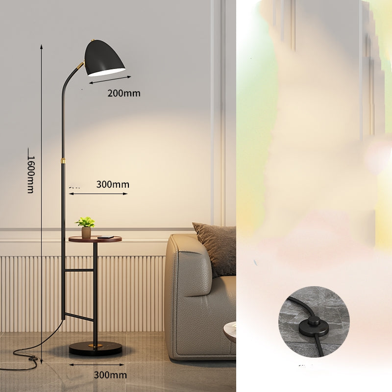 Black Marble Floor Lamp With Wireless Charging