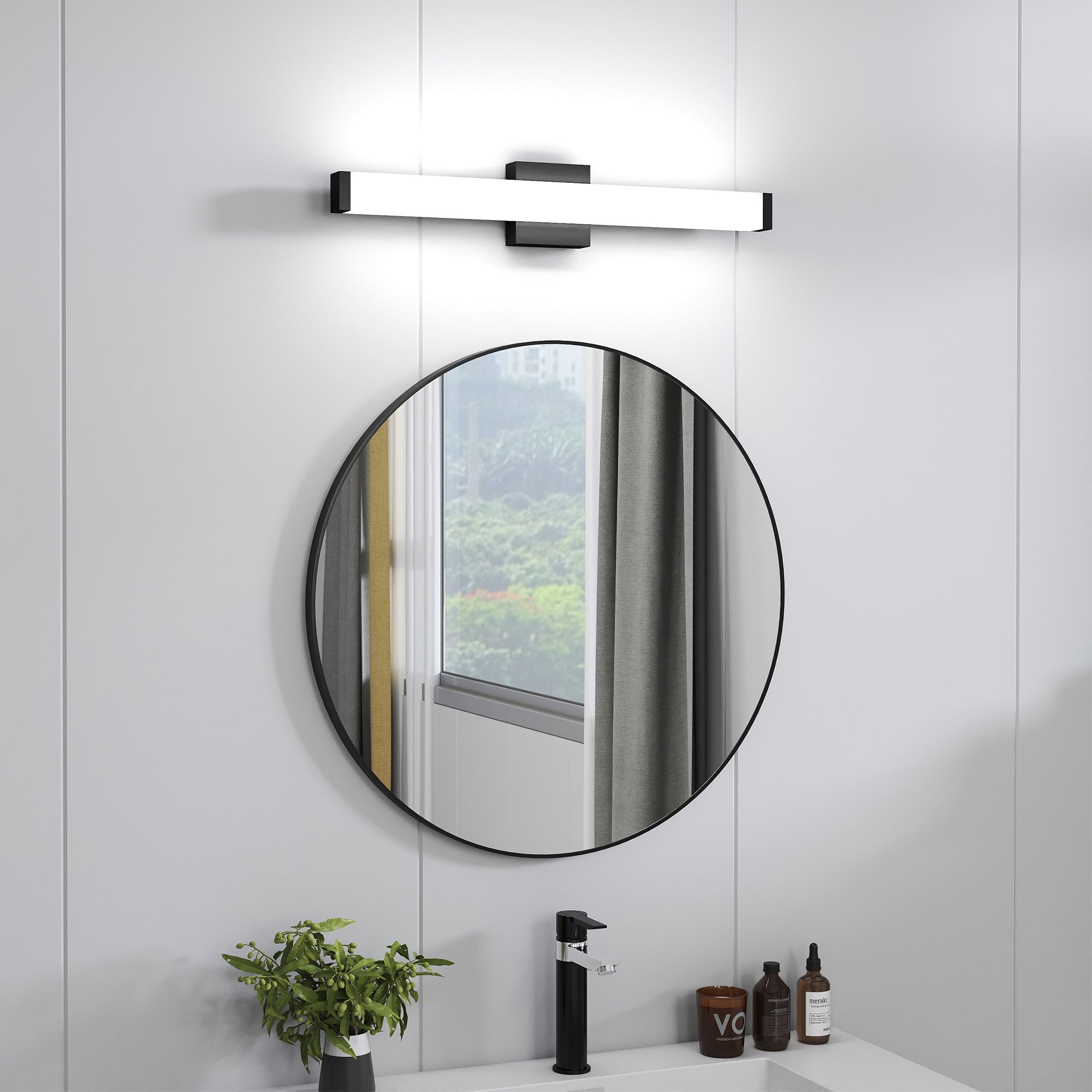 Black 14W LED Vanity Light Over Mirror