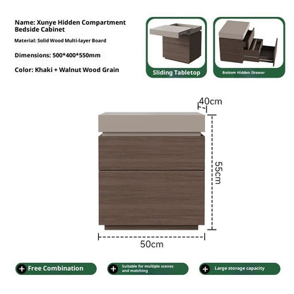 Simple Bedside Table Bedroom Multifunctional Hidden Compartment Storage Cabinet