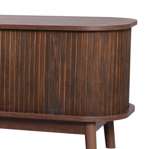 Wood Rattan Media Console