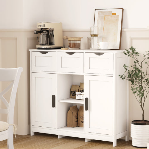 White Wooden Floor Cabinet