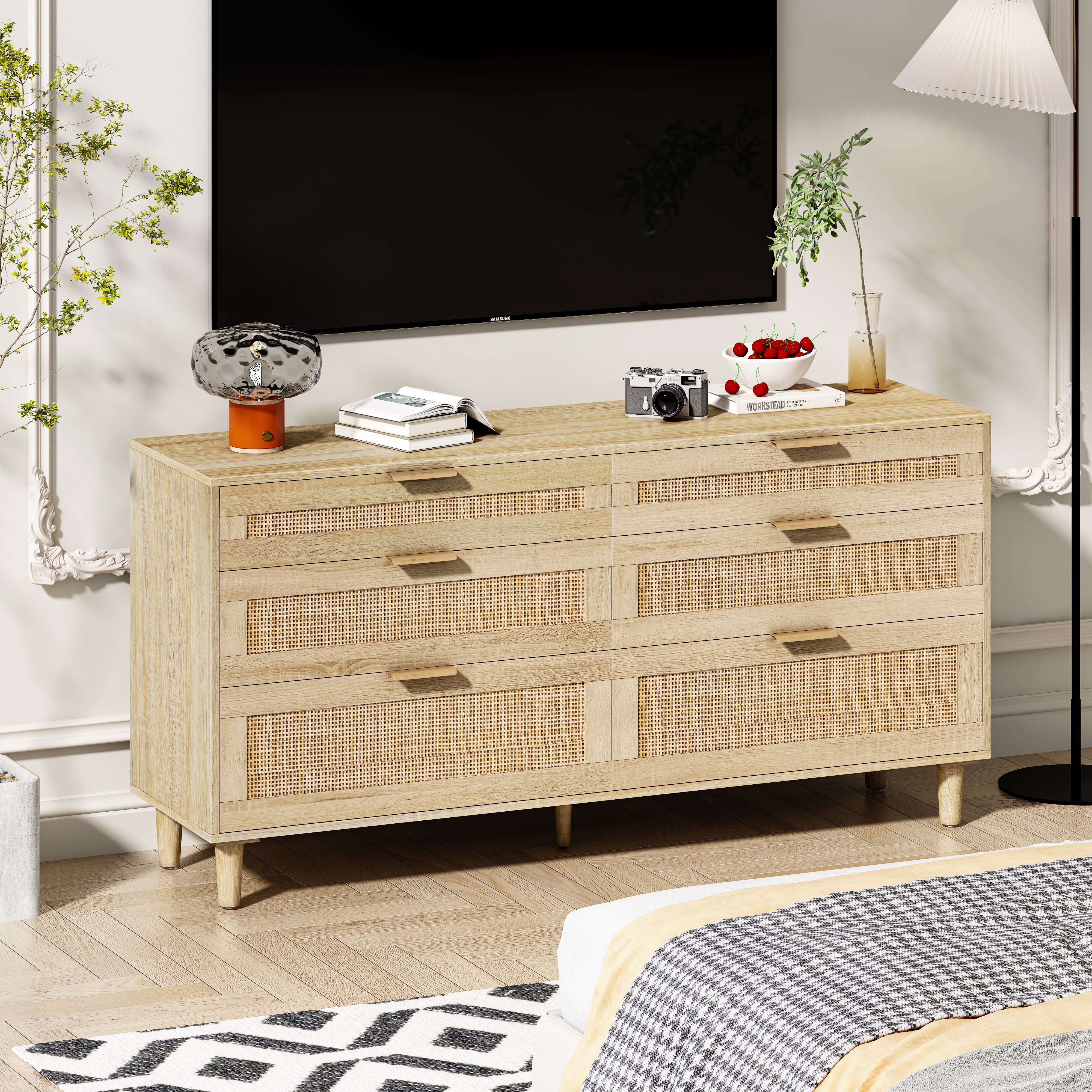 Natural Rattan Dresser