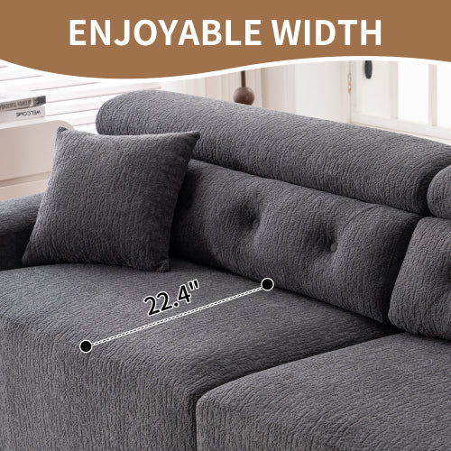 Gray Chenille 4-Seater Sofa