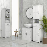 White Corner Bathroom Cabinet