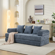 Blue Chenille Floor Sofa