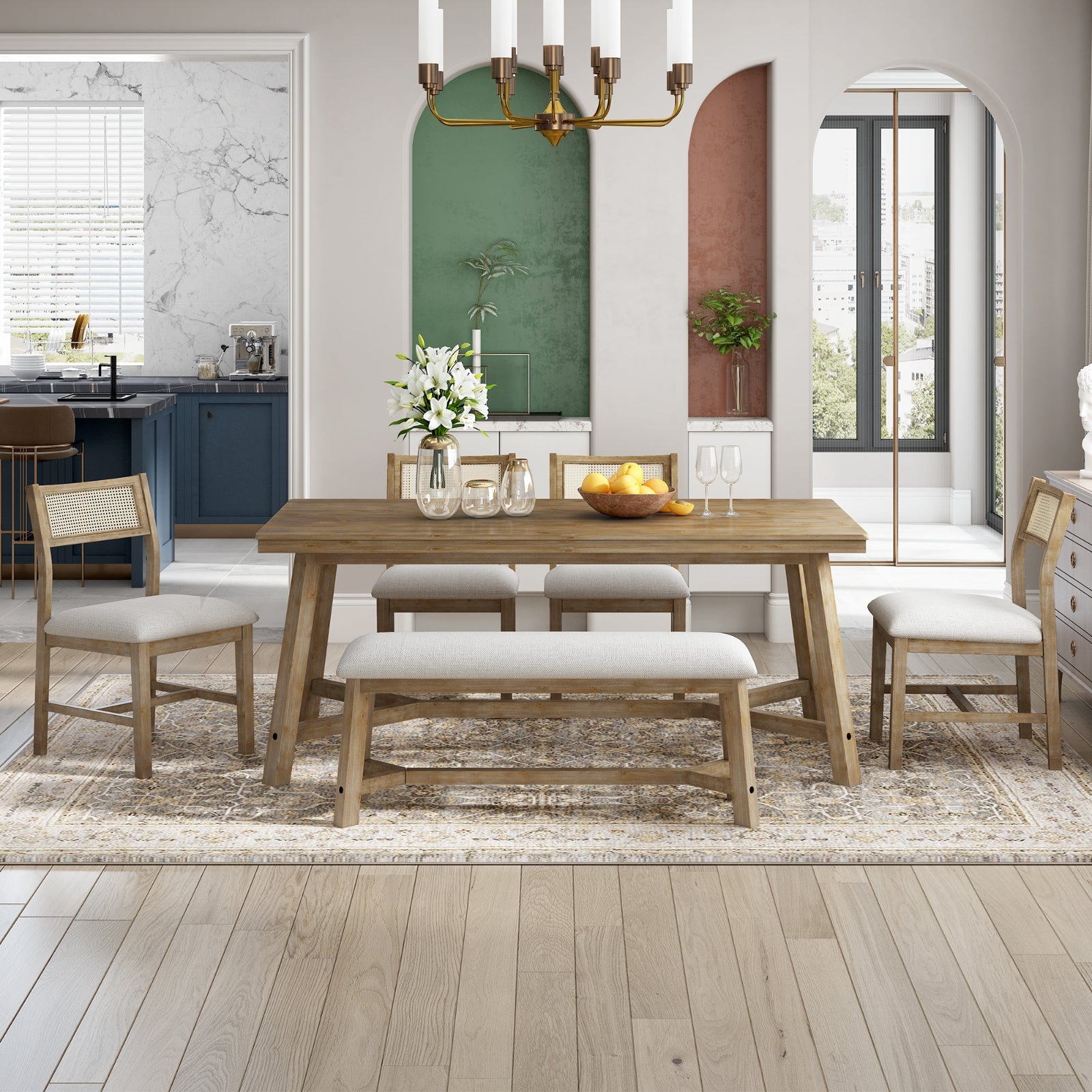 Natural Wood Dining Set