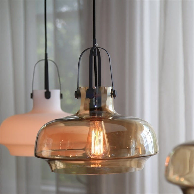 Amber Glass Bar Chandelier