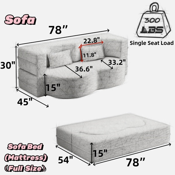 Beige Corduroy Floor Sofa