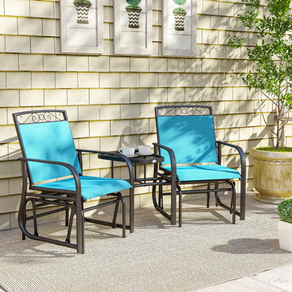 Outdoor Glider Chairs with Coffee Table