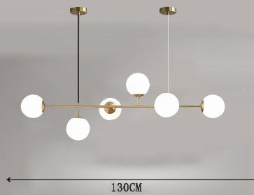 Glass Iron Bar Chandelier