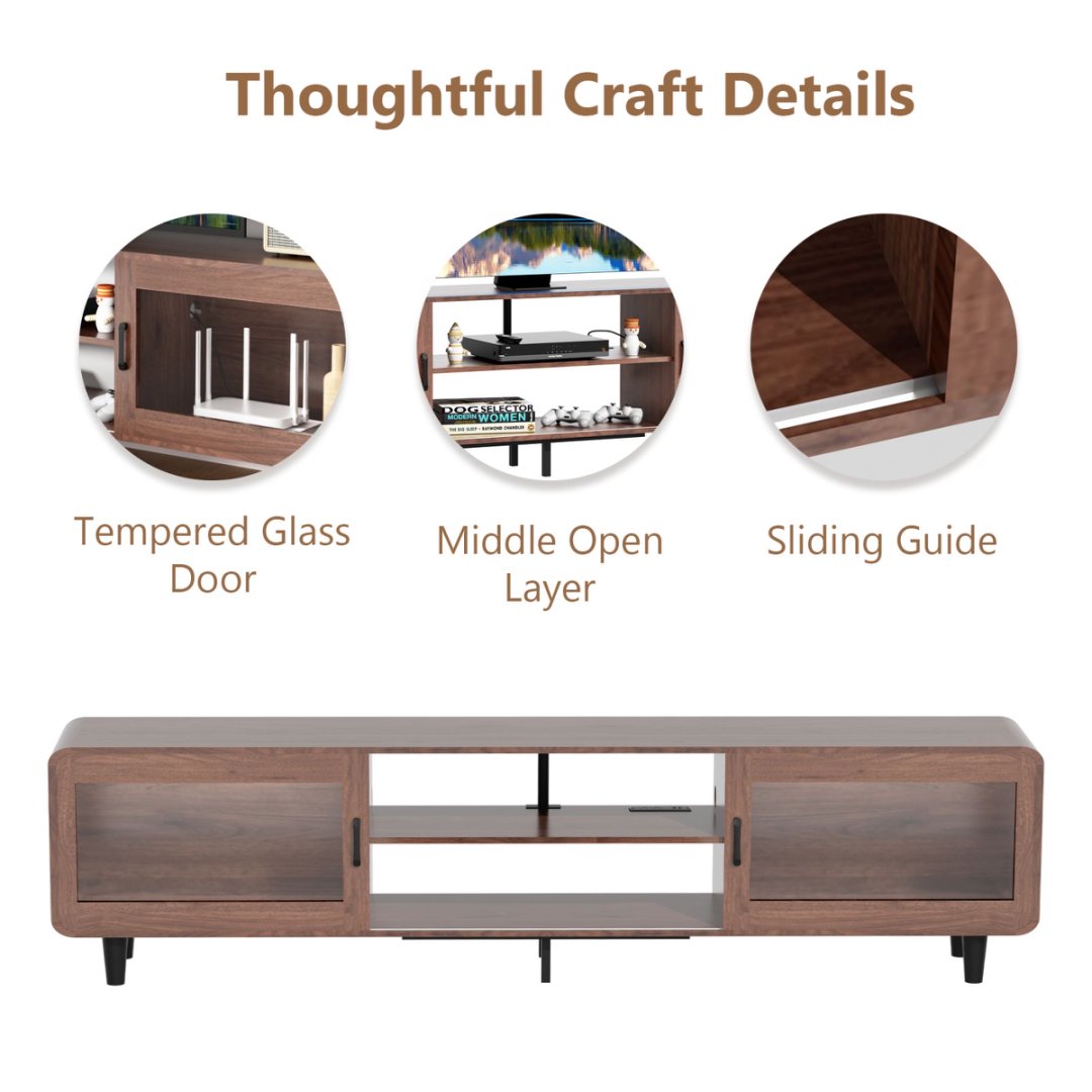 Walnut Modern TV Stand