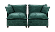 Green Chenille Double Sofa