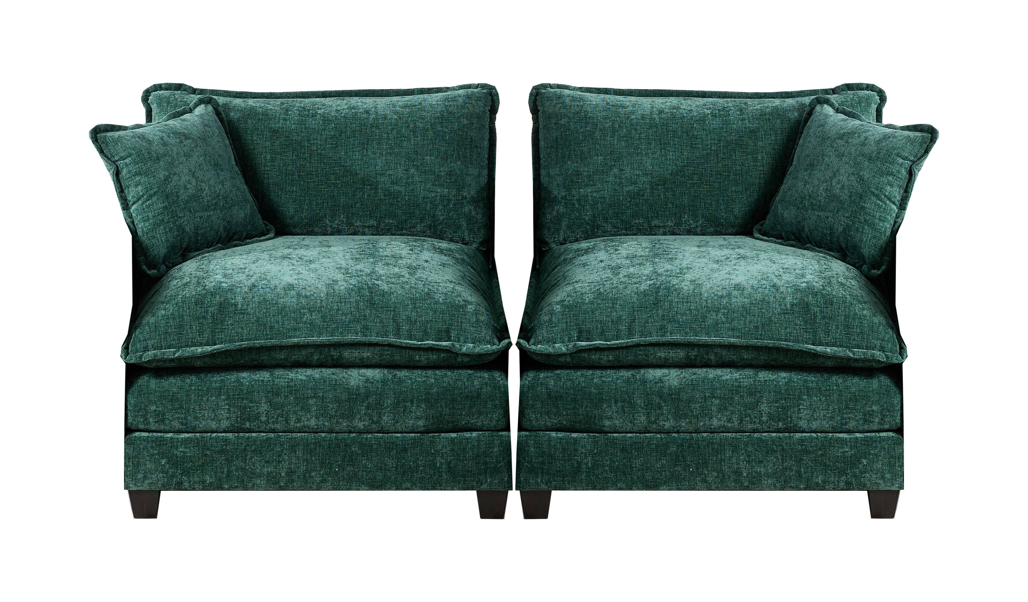 Green Chenille Double Sofa