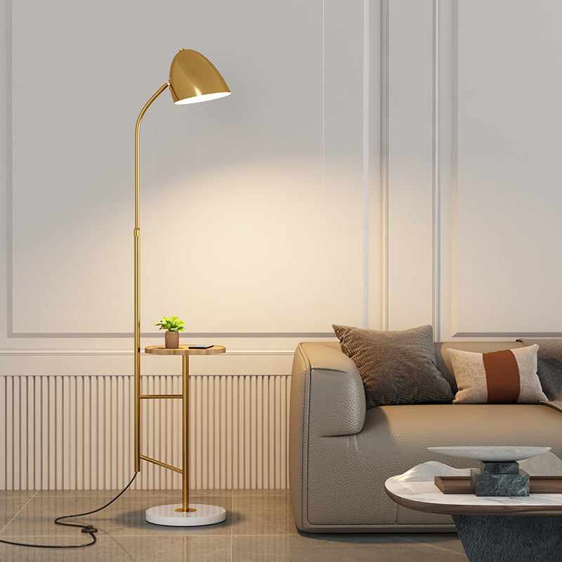 Black Marble Floor Lamp With Wireless Charging