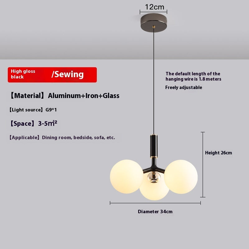 Nordic Cream Style Living Room Sofa Edge Bedside Chandelier